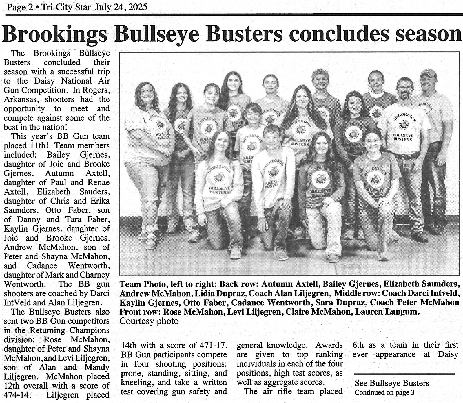 Tri-City Star article